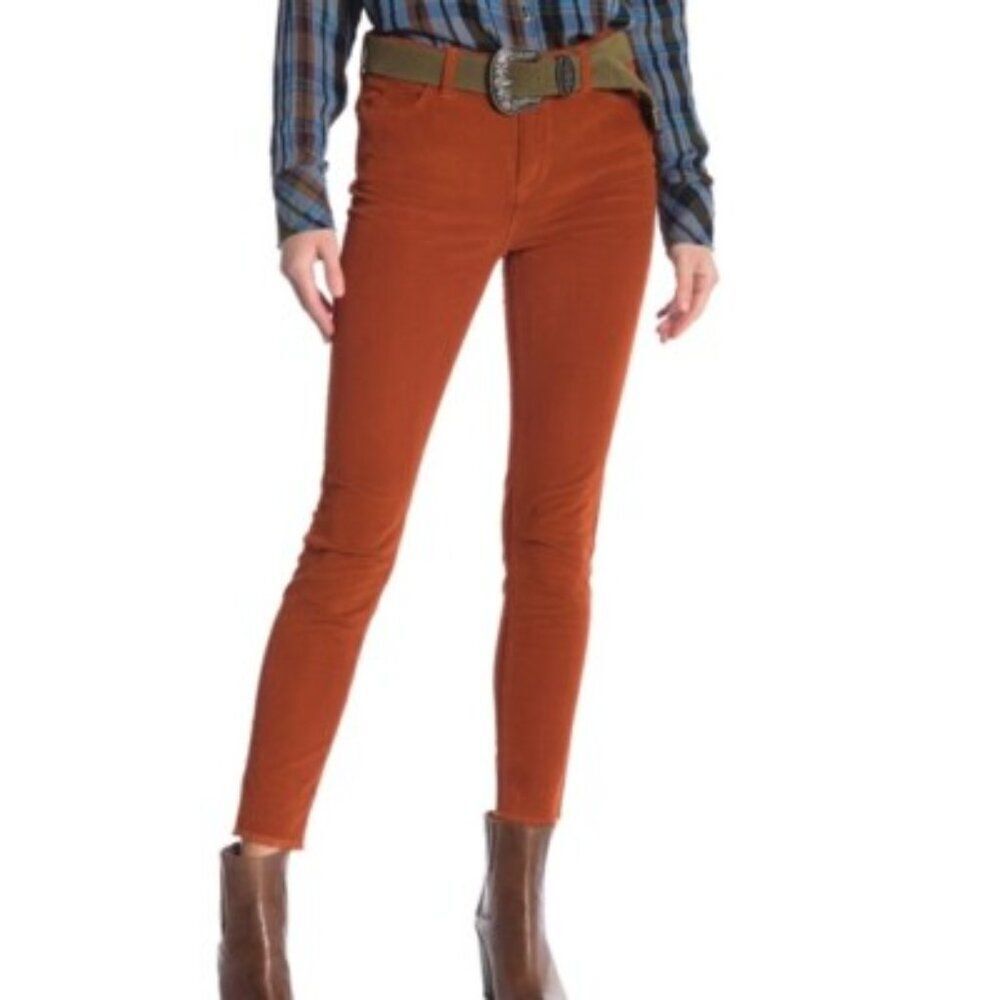 🦋FREE PEOPLE🦋 High-Rise Skinny Casual Corduroy Pants - [Size 26, Burnt Orange]